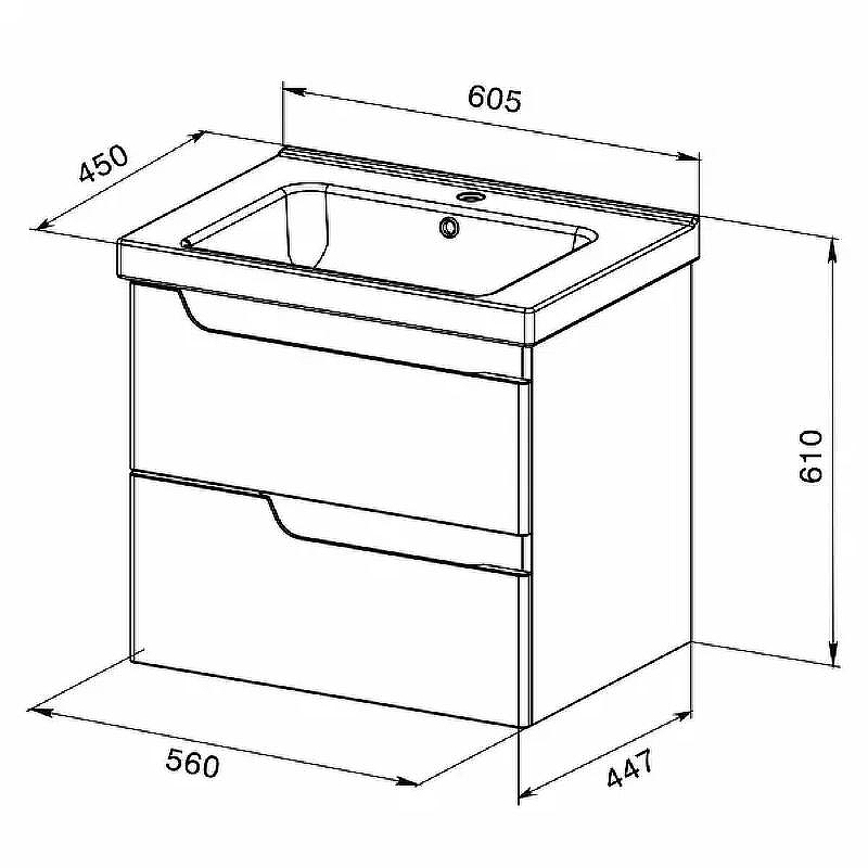 Тумба с раковиной Orange Milano TP-M60-02 подвесная Белая, купить, цена, заказать, магазин, доставка, скидка, промокод, купить, цена, заказать, магазин, доставка, скидка, промокод