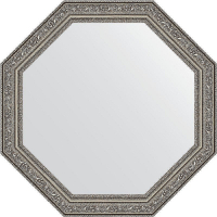Зеркало Evoform Octagon 55х55 BY 3967 в багетной раме - Виньетка состаренное серебро 56, купить, цена, заказать, магазин, доставка, скидка, промокод, купить, цена, заказать, магазин, доставка, скидка, промокод