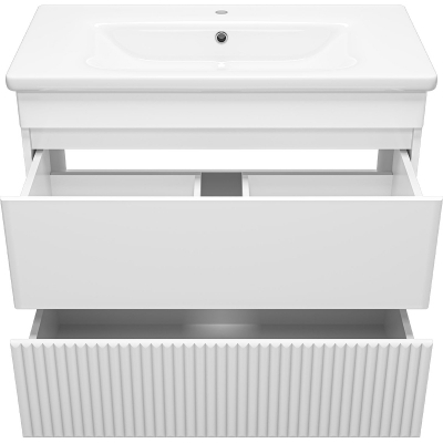 Тумба с раковиной Misty Мира 90 УТ000022789 Белая матовая