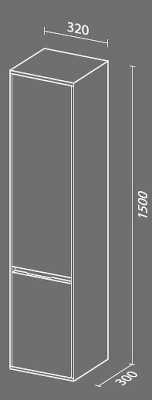 Шкаф пенал SanVit Мэри-4 32 pmery в цвете Ral подвесной Желтый глянец
