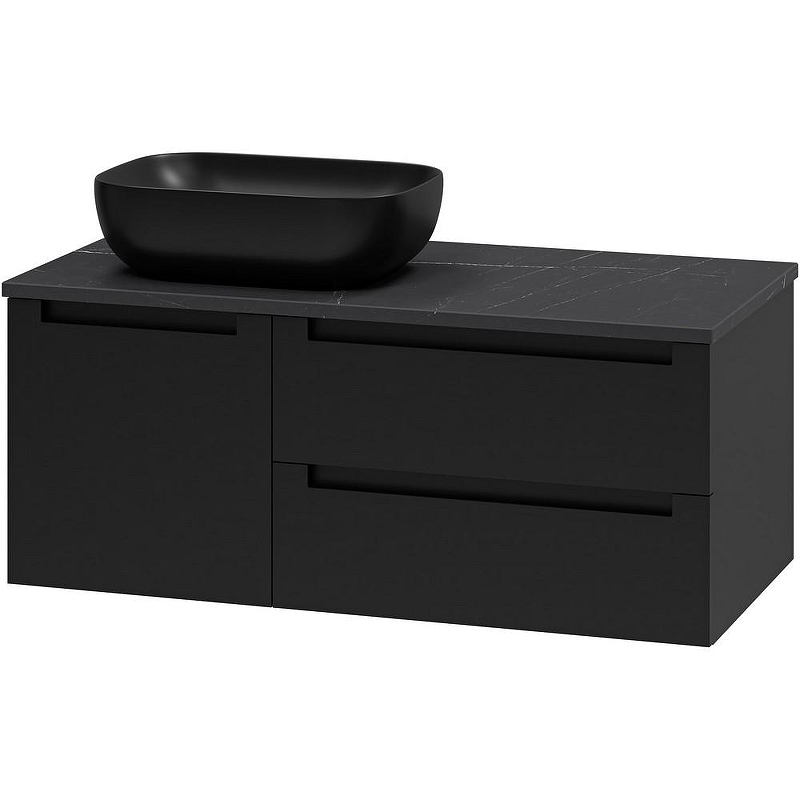 Тумба с раковиной Brevita Cargo 100 УТ000024161 подвесная Черная матовая, купить, цена, заказать, магазин, доставка, скидка, промокод, купить, цена, заказать, магазин, доставка, скидка, промокод