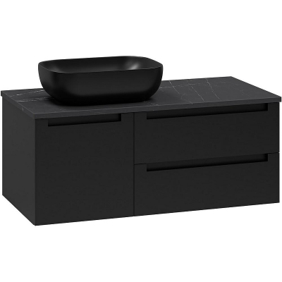 Тумба с раковиной Brevita Cargo 100 УТ000024161 подвесная Черная матовая
