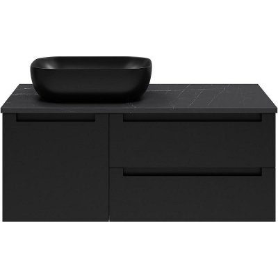 Тумба с раковиной Brevita Cargo 100 УТ000024161 подвесная Черная матовая