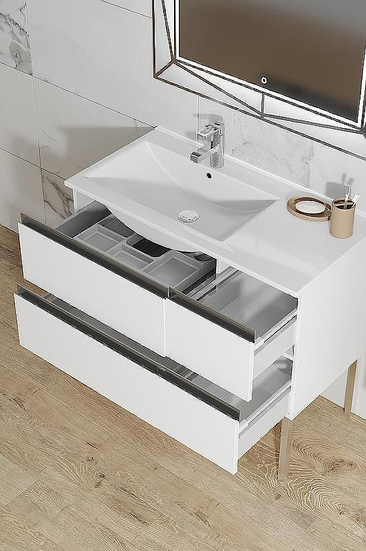 Тумба с раковиной SanVit Стрит box L/R kstreetbox090 в цвете Ral Белый глянец, купить, цена, заказать, магазин, доставка, скидка, промокод, купить, цена, заказать, магазин, доставка, скидка, промокод