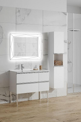 Тумба с раковиной SanVit Стрит box L/R kstreetbox090 в цвете Ral Белый глянец