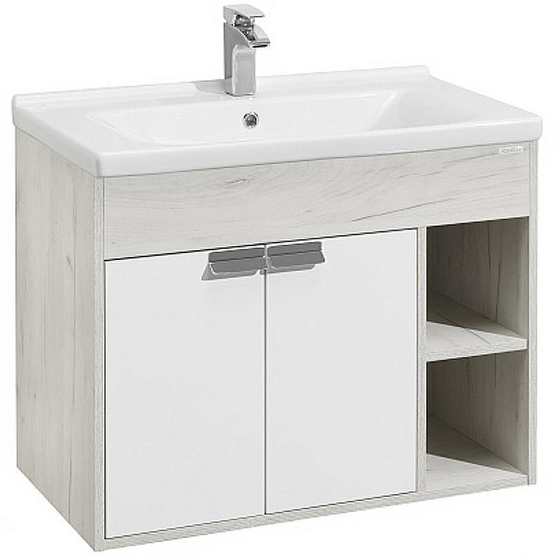 Тумба под раковину Aquaton Флай 80 1A237401FAX10 Белая Дуб крафт, купить, цена, заказать, магазин, доставка, скидка, промокод, купить, цена, заказать, магазин, доставка, скидка, промокод