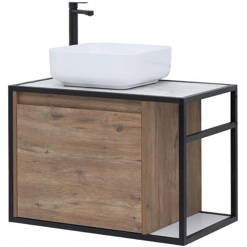 Тумба под раковину Aquanet Nova Lite Loft 75L 261658 подвесная Дуб рустикальный, купить, цена, заказать, магазин, доставка, скидка, промокод, купить, цена, заказать, магазин, доставка, скидка, промокод