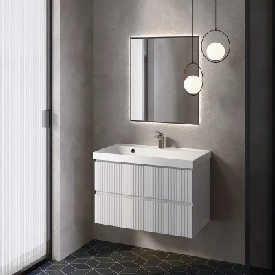 Тумба под раковину AQUAme S1 80 AQM900180WH подвесная цвет Белый глянцевый