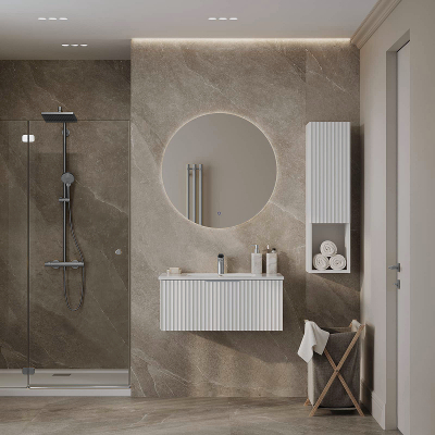 Тумба под раковину ЗОВ Кито Флавио 80 K80FB подвесная цвет Белый PET