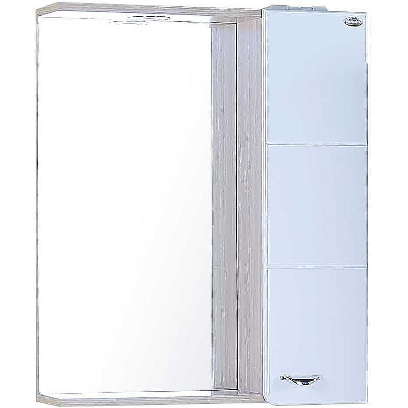 Зеркало со шкафом Onika Стиль 58.01 R 205833 с подсветкой Белое Ясень шимо светлый, купить, цена, заказать, магазин, доставка, скидка, промокод, купить, цена, заказать, магазин, доставка, скидка, промокод