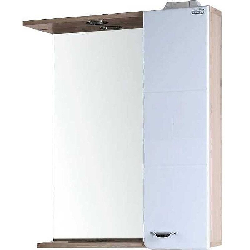 Зеркало со шкафом Onika Стиль 58.01 R 205833 с подсветкой Белое Ясень шимо светлый, купить, цена, заказать, магазин, доставка, скидка, промокод, купить, цена, заказать, магазин, доставка, скидка, промокод