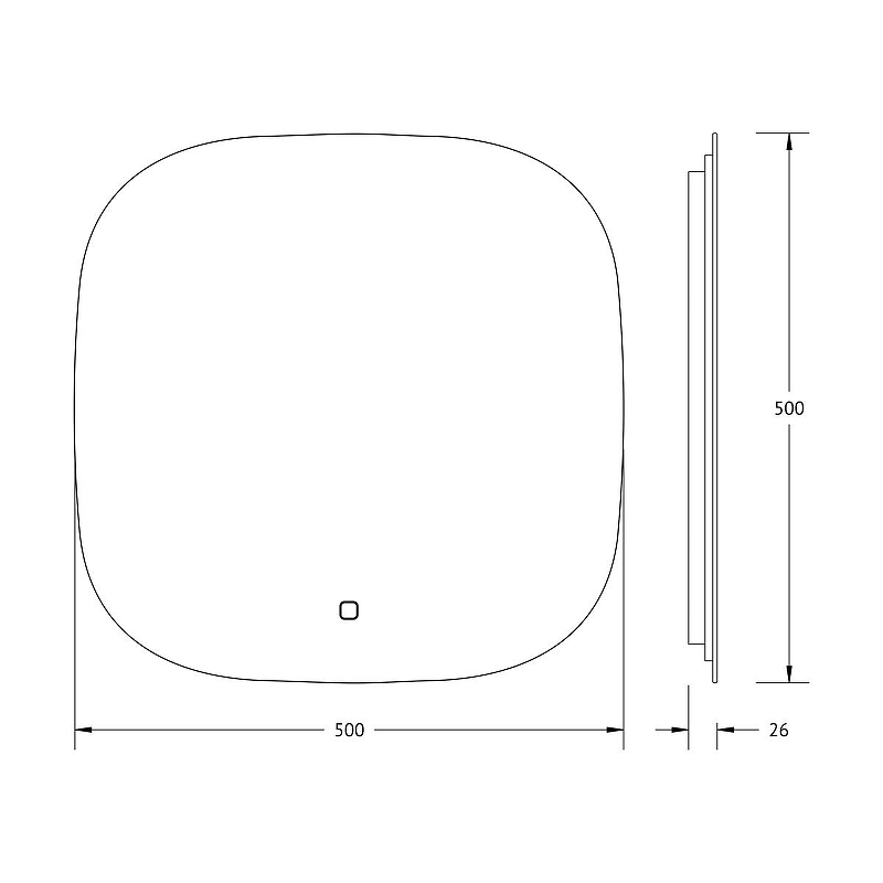 Зеркало Defesto Opti 50х50 DF 2858S с подсветкой 12W-3000K/Сенсорный выключатель/Теплый белый свет, купить, цена, заказать, магазин, доставка, скидка, промокод, купить, цена, заказать, магазин, доставка, скидка, промокод