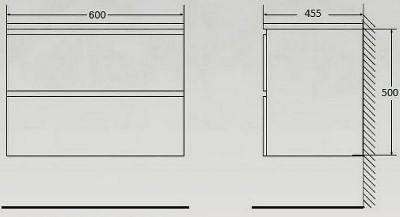 Тумба под раковину BelBagno ALBANO-600-2C-SO-BL подвесная Bianco Lucido