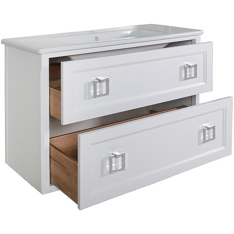 Тумба под раковину ASB-Woodline Рома 100П 10852 подвесная Белая, купить, цена, заказать, магазин, доставка, скидка, промокод, купить, цена, заказать, магазин, доставка, скидка, промокод