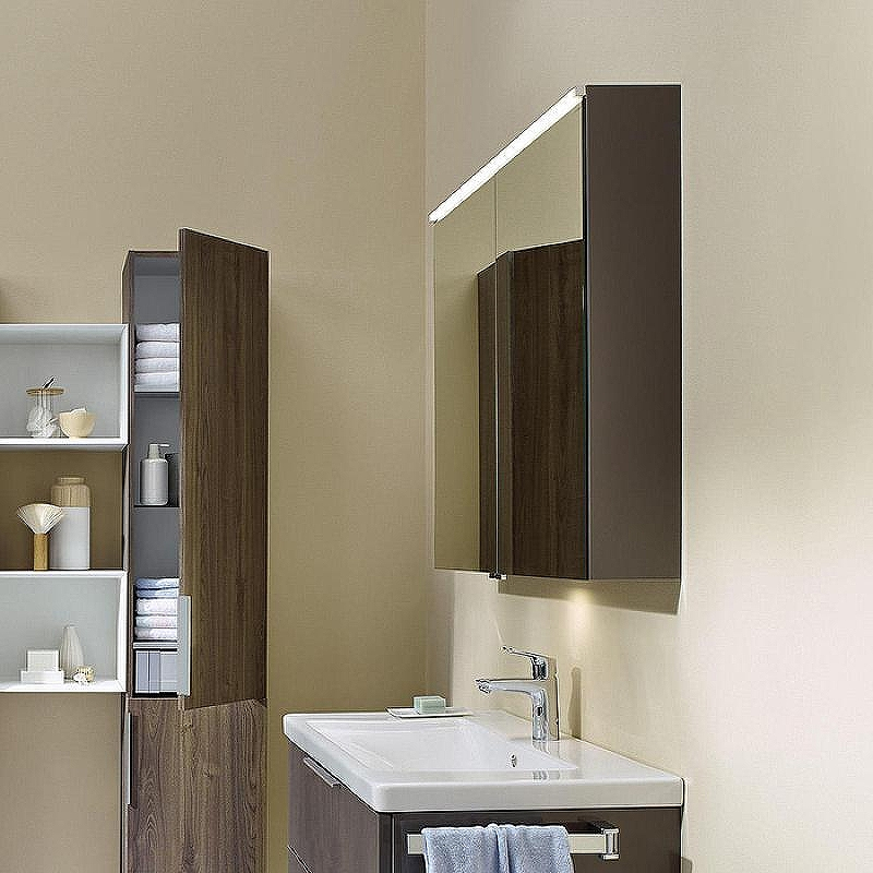 Зеркальный шкаф Burgbad Eqio 90 SPGT090F2010 с подсветкой Серый, купить, цена, заказать, магазин, доставка, скидка, промокод, купить, цена, заказать, магазин, доставка, скидка, промокод