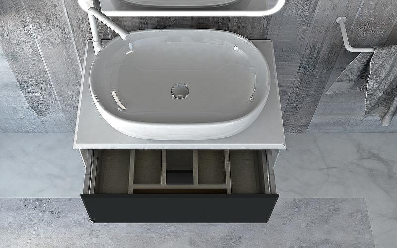 Тумба под раковину Cezares Bellagio 70 54715 подвесная Grafite, купить, цена, заказать, магазин, доставка, скидка, промокод, купить, цена, заказать, магазин, доставка, скидка, промокод