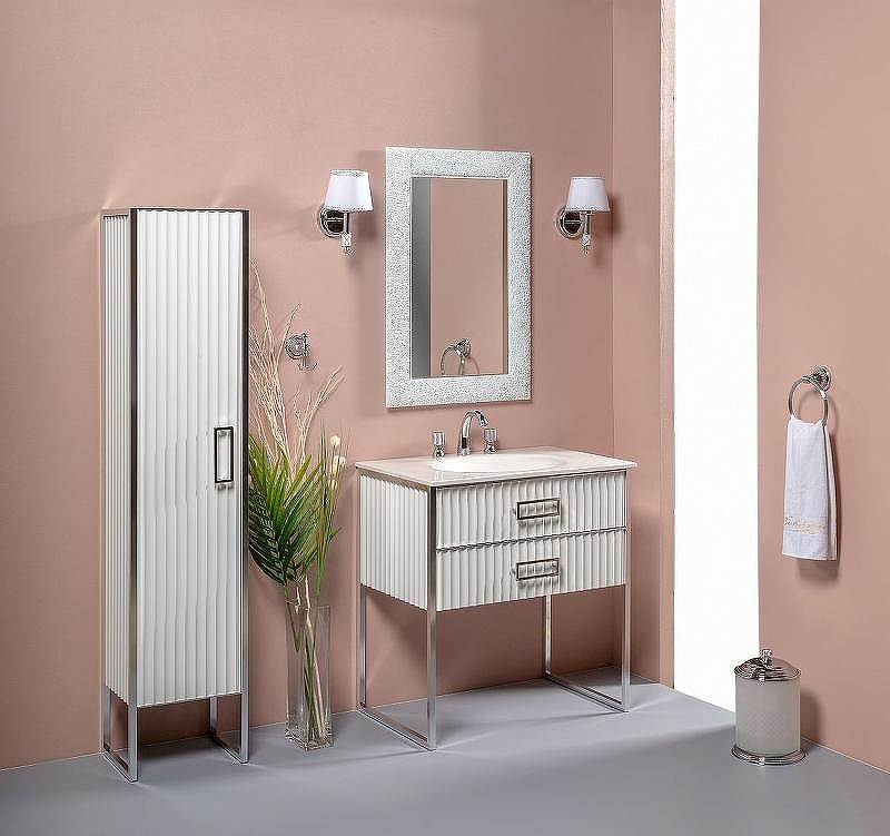 Тумба под раковину Boheme Armadi Art Monaco 80 866-080-WCR Белый глянец Хром, купить, цена, заказать, магазин, доставка, скидка, промокод, купить, цена, заказать, магазин, доставка, скидка, промокод