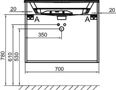 Тумба под раковину Jacob Delafon Odeon Rive Gauche 70 EB2521-R5-N18 подвесная Белая глянцевая