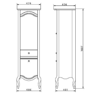 Шкаф пенал Migliore Impero 48 L 26649 Бежевый