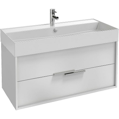 Тумба под раковину Jacob Delafon Vivienne 100 EB1668-J5-J5 подвесная Белая глянцевая