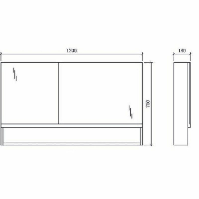 Зеркальный шкаф Orans BC-6019-1200R 120 601912RЗ Белый Черный