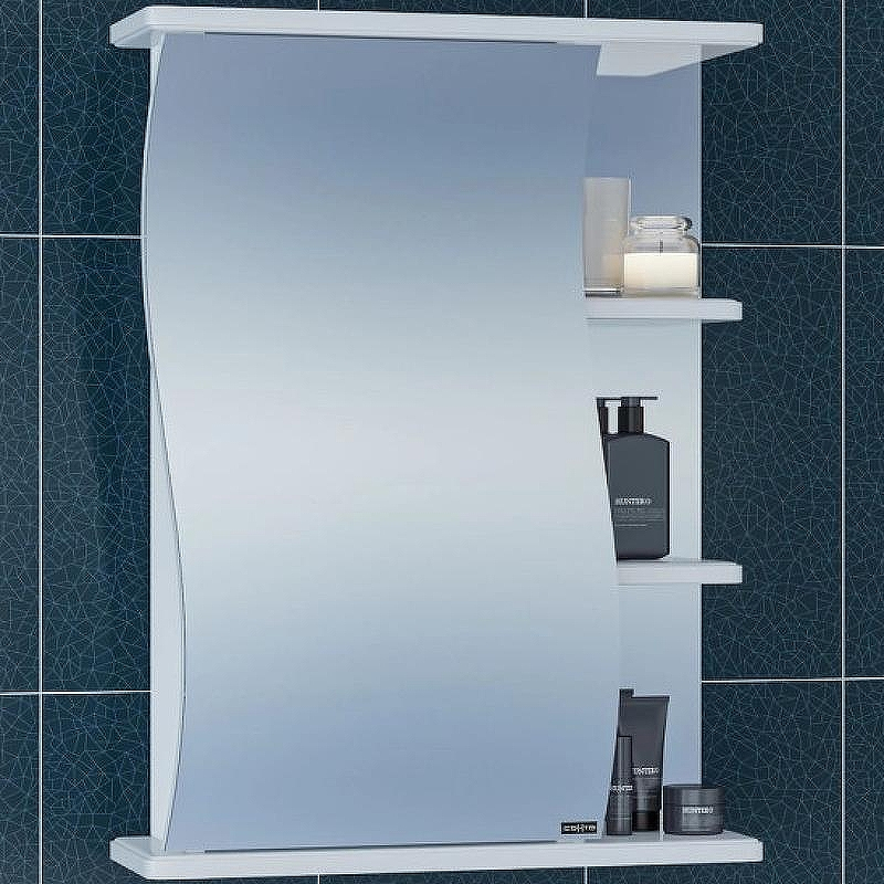 Зеркальный шкаф СанТа Волна 55 L 101009 Белый, купить, цена, заказать, магазин, доставка, скидка, промокод, купить, цена, заказать, магазин, доставка, скидка, промокод