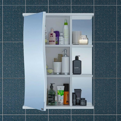 Зеркальный шкаф СанТа Волна 55 L 101009 Белый