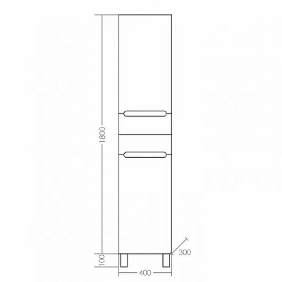 Шкаф пенал СанТа Лондон 40 Белый
