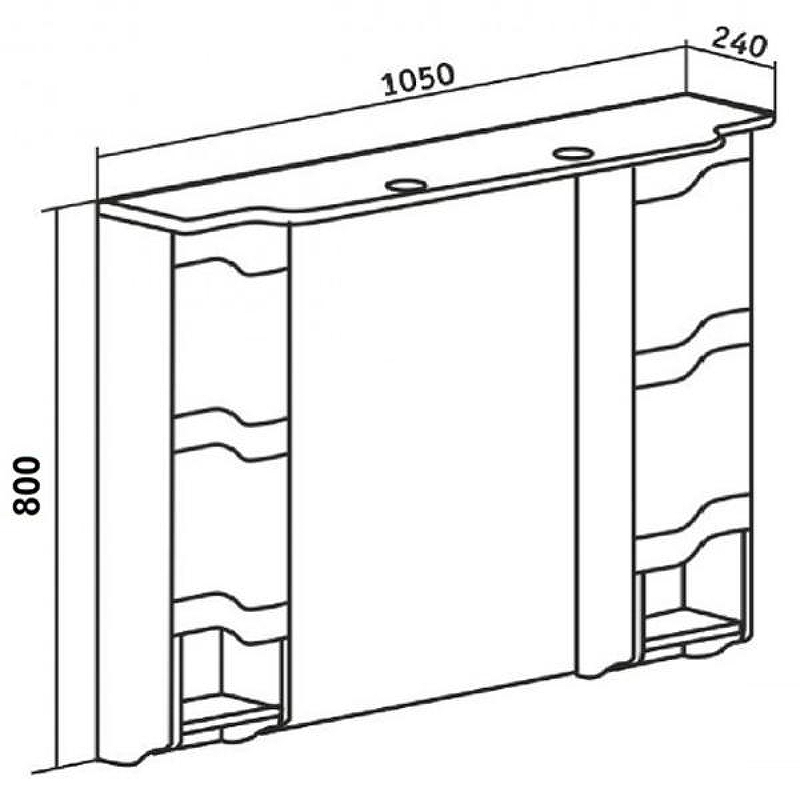 Зеркало со шкафом Runo Стиль 105 00000001119 с подсветкой Белое, купить, цена, заказать, магазин, доставка, скидка, промокод, купить, цена, заказать, магазин, доставка, скидка, промокод