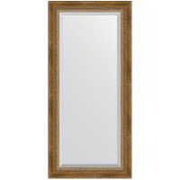 Зеркало Evoform Exclusive 113х53 BY 3484 с фацетом в багетной раме - Состаренная бронза с плетением 70, купить, цена, заказать, магазин, доставка, скидка, промокод, купить, цена, заказать, магазин, доставка, скидка, промокод