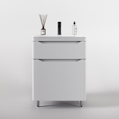 Тумба под раковину Style Line Марелла 60 Люкс Plus СС-00002395 Белый матовый антискрейтч