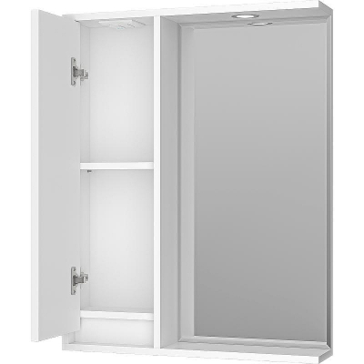 Зеркало со шкафом Brevita Balaton 65 L BAL-04065-01-Л с подсветкой Белое матовое