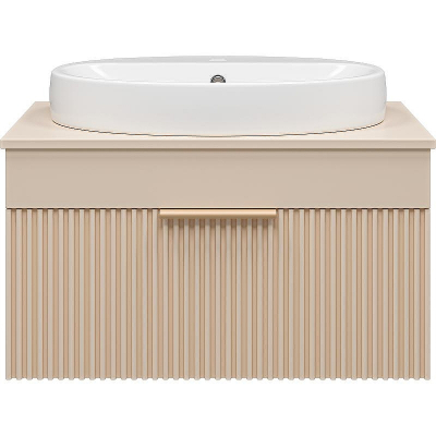 Тумба с раковиной Brevita Enfida 70 УТ000014443 подвесная Бежевая матовая