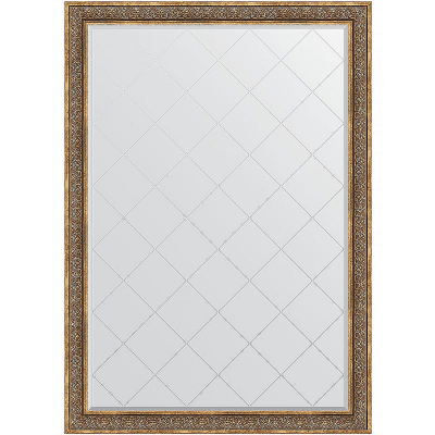 Зеркало Evoform Exclusive-G 189х134 BY 4507 с гравировкой в багетной раме - Вензель бронзовый 101