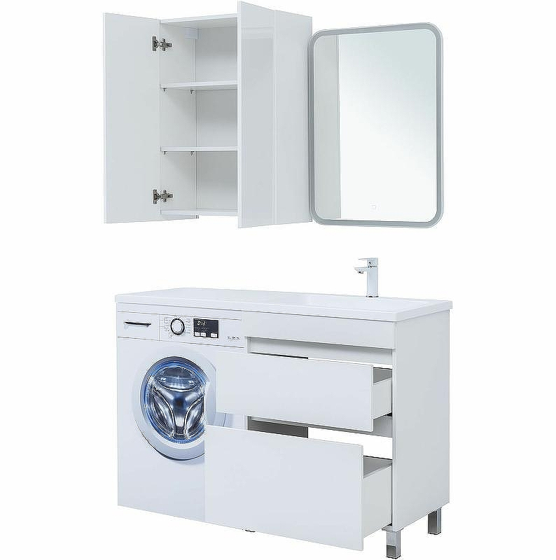 Тумба под раковину Aquanet Вега 130 329125 Белый глянец, купить, цена, заказать, магазин, доставка, скидка, промокод, купить, цена, заказать, магазин, доставка, скидка, промокод