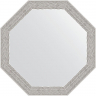 Зеркало Evoform Octagon 48х48 BY 3682 в багетной раме - Волна алюминий 46, купить, цена, заказать, магазин, доставка, скидка, промокод, купить, цена, заказать, магазин, доставка, скидка, промокод