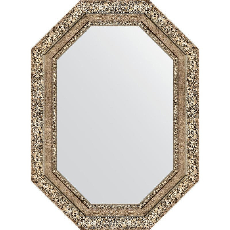 Зеркало Evoform Octagon 55x75 BY 7149 в багетной раме - Виньетка античное серебро 85, купить, цена, заказать, магазин, доставка, скидка, промокод, купить, цена, заказать, магазин, доставка, скидка, промокод