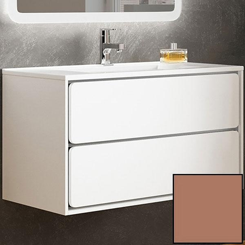 Тумба с раковиной SanVit Бруно-2 90 kbruno290 в цвете Ral подвесная Капучино, купить, цена, заказать, магазин, доставка, скидка, промокод, купить, цена, заказать, магазин, доставка, скидка, промокод