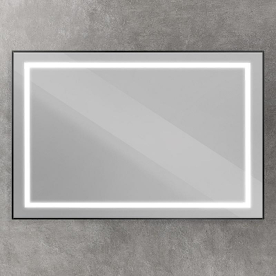 Зеркало BelBagno Kraft 120 SPC-KRAFT-1200-800-SENS-NERO с подсветкой Черное с сенсорным выключателем