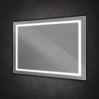 Зеркало BelBagno Kraft 120 SPC-KRAFT-1200-800-SENS-NERO с подсветкой Черное с сенсорным выключателем