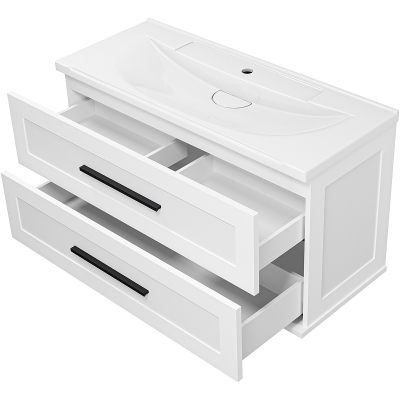 Тумба с раковиной Misty Модерн 100 УТ000024630 подвесная Белая матовая