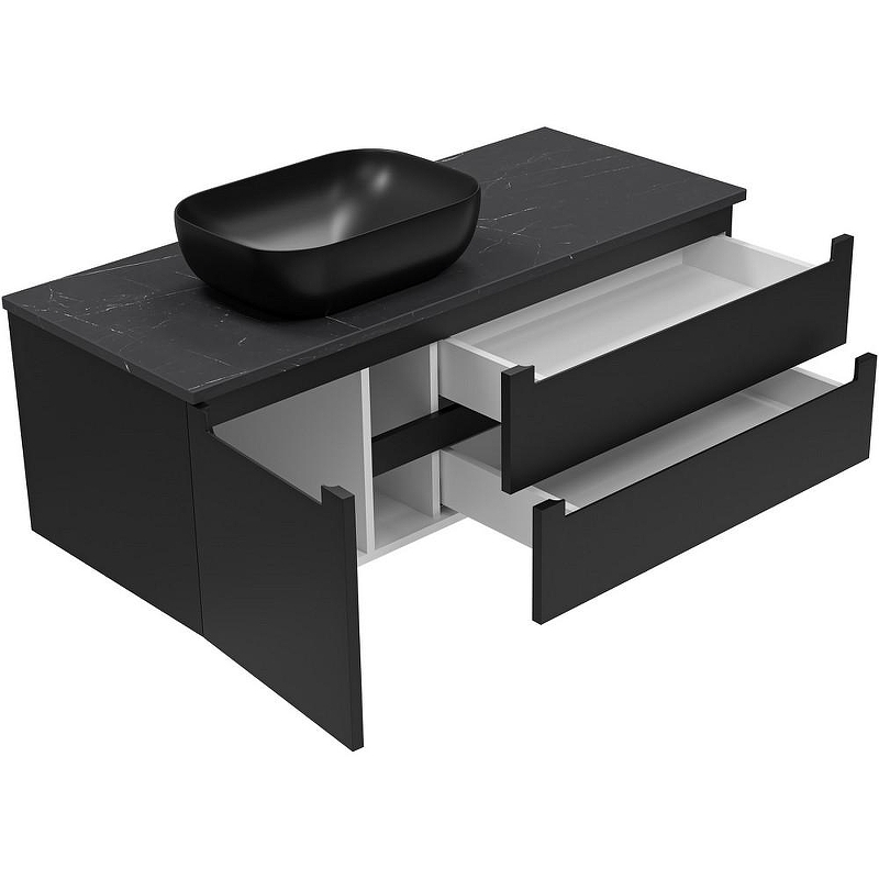Тумба с раковиной Brevita Cargo 120 УТ000024164 подвесная Черная матовая, купить, цена, заказать, магазин, доставка, скидка, промокод, купить, цена, заказать, магазин, доставка, скидка, промокод