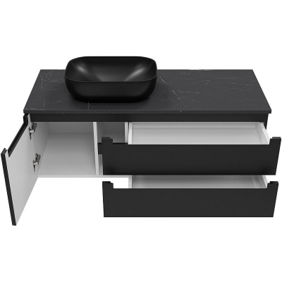 Тумба с раковиной Brevita Cargo 120 УТ000024164 подвесная Черная матовая