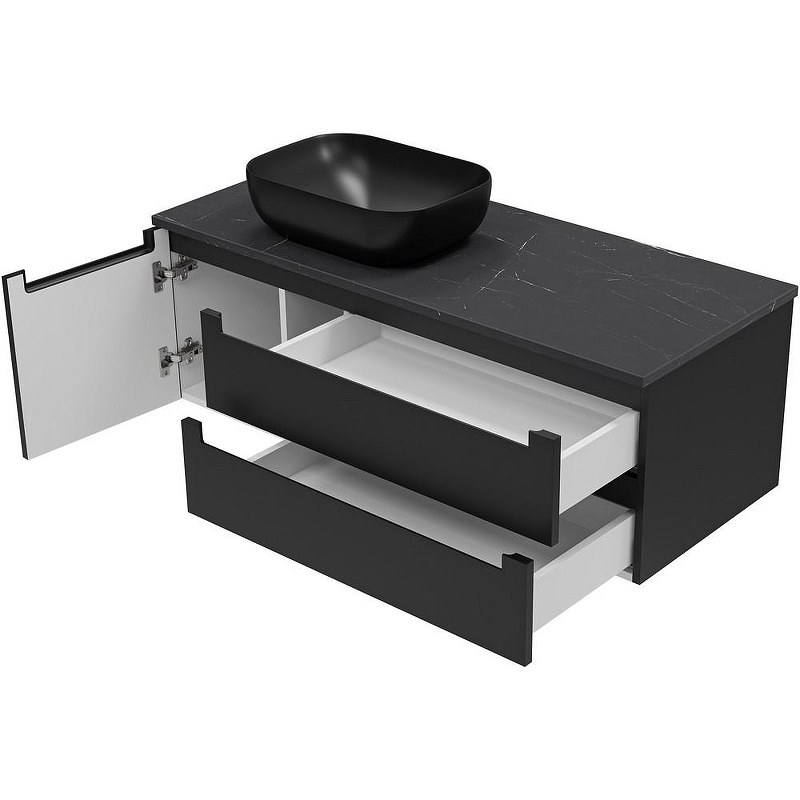 Тумба с раковиной Brevita Cargo 120 УТ000024164 подвесная Черная матовая, купить, цена, заказать, магазин, доставка, скидка, промокод, купить, цена, заказать, магазин, доставка, скидка, промокод