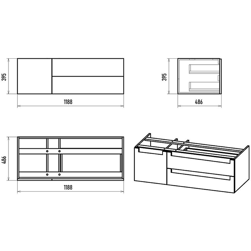 Тумба с раковиной Brevita Cargo 120 УТ000024164 подвесная Черная матовая, купить, цена, заказать, магазин, доставка, скидка, промокод, купить, цена, заказать, магазин, доставка, скидка, промокод