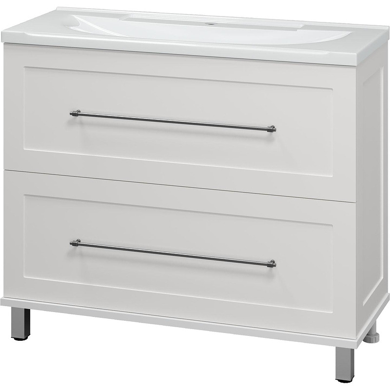 Тумба с раковиной Misty Марта 100 УТ000013290 Белая, купить, цена, заказать, магазин, доставка, скидка, промокод, купить, цена, заказать, магазин, доставка, скидка, промокод