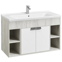 Тумба под раковину Aquaton Флай 100 1A237501FAX10 Белая Дуб крафт, купить, цена, заказать, магазин, доставка, скидка, промокод, купить, цена, заказать, магазин, доставка, скидка, промокод