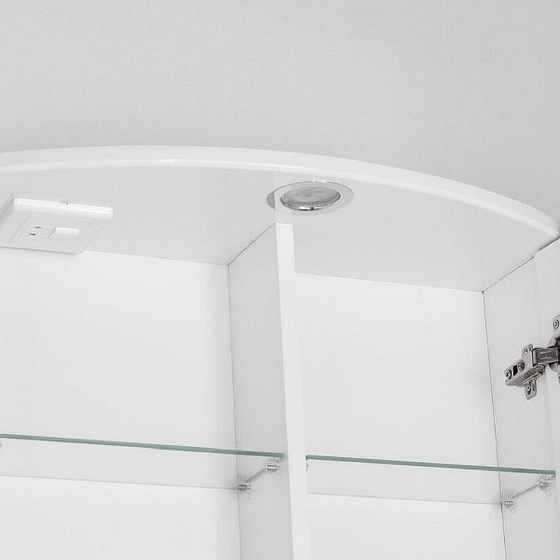 Зеркальный шкаф Style Line Жасмин 2 80 С Люкс ЛС-000010036 с подсветкой Белый глянец, купить, цена, заказать, магазин, доставка, скидка, промокод, купить, цена, заказать, магазин, доставка, скидка, промокод