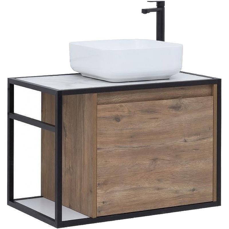 Тумба под раковину Aquanet Nova Lite Loft 75R 261657 подвесная Дуб рустикальный, купить, цена, заказать, магазин, доставка, скидка, промокод, купить, цена, заказать, магазин, доставка, скидка, промокод