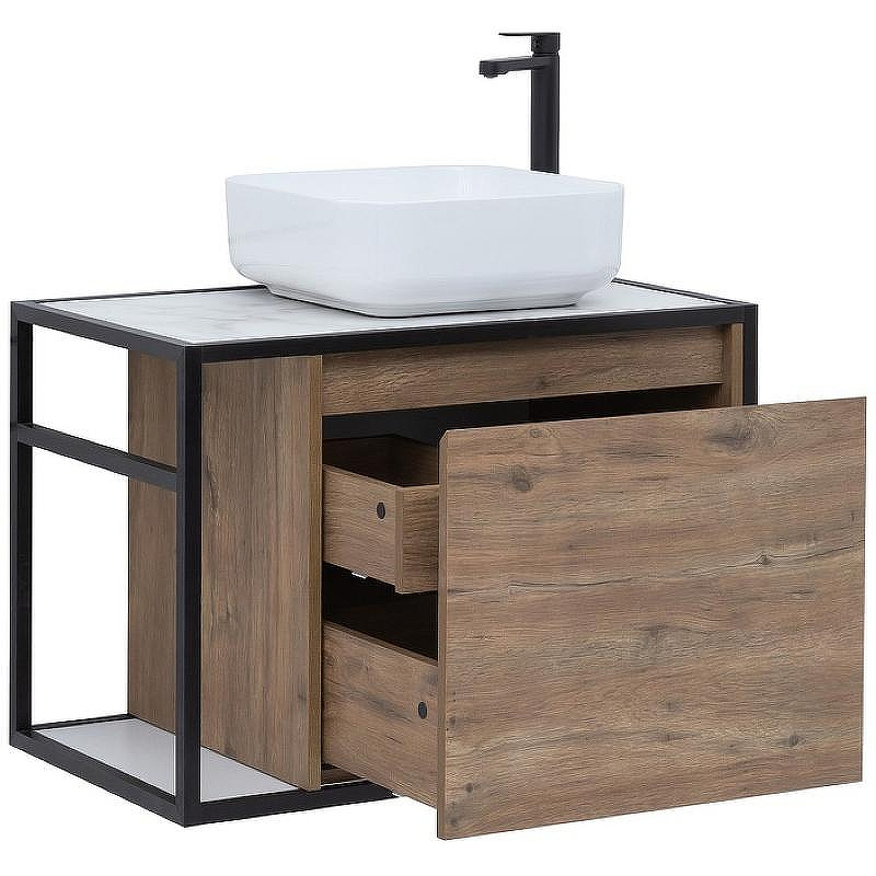 Тумба под раковину Aquanet Nova Lite Loft 75R 261657 подвесная Дуб рустикальный, купить, цена, заказать, магазин, доставка, скидка, промокод, купить, цена, заказать, магазин, доставка, скидка, промокод